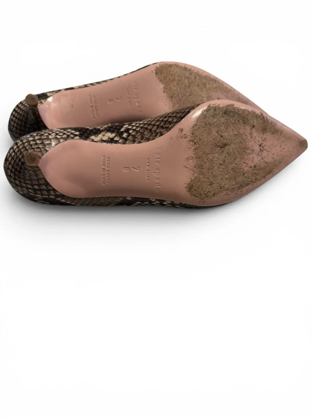 Kate Spade Melanie Python Snakeskin Kitten Heels Size 7